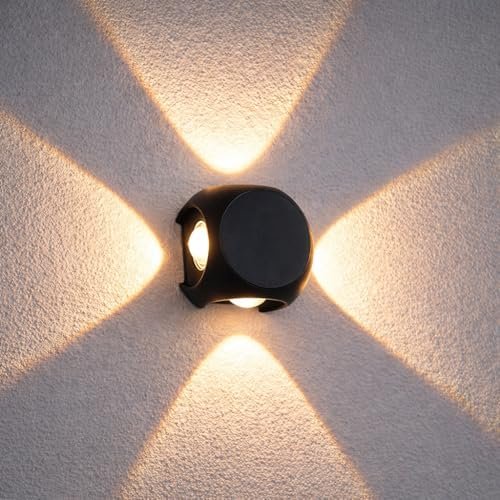 One94Store LED Outdoor UP Down Wall Light 4 Watt Rainproof & Shockproof Aluminium Body 4 Way Exterior Wall Step Light Fixture (Warm White) Pack of 1 with 3 Month Warranty
