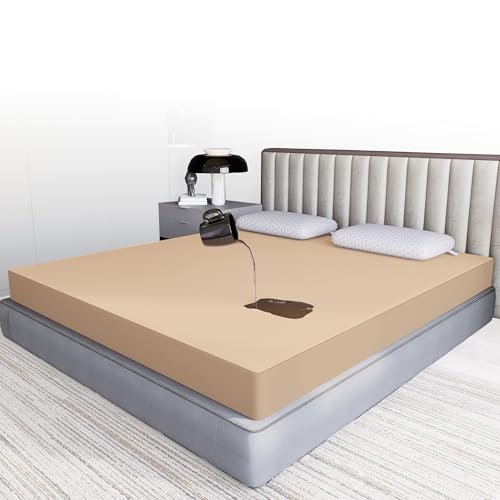 CareFoam 100% Waterproof Premium Cotton Mattress Protector | Breathable and Hypoallergenic Ultra Soft Fitted Bed Protector | Single 72 x 36 Inch, Fits 10 Inch Beige | Small beds Kids Hospital beds