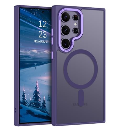 BENTOBEN Ultra Hybrid Magnetic for Samsung Galaxy S24 Ultra Case, Compatible with MagSafe, Slim Anti-Scratch Shockproof Design, Matte Back Cover for Galaxy S24 Ultra 5G, TPU+Polycarbonate, Purple