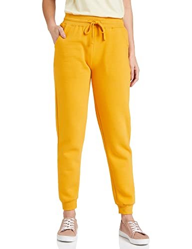 Amazon Brand – Symbol Women’s Jogger Track Pants|Ankle Length|Regular Fit|Fleece (CT-2 Cont_Mustard_5XL)