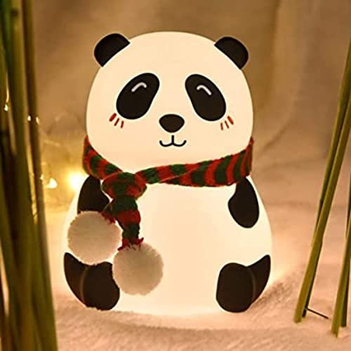 Desidiya® Panda Touch Silicone Lamp Rechargeable Multicolor Night Light for Kids, Girls & Boys | Cute Close-Eye Panda Design | Bedside Room Decor