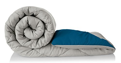 Amazon Brand – Solimo Microfibre Reversible Comforter, Single (Ash Grey & Deep Teal, 200 GSM), 50 TC