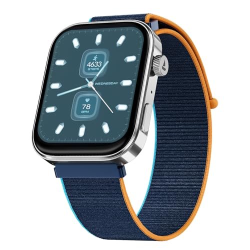 Boat Chrome Endeavour, Premium Metal Body, 1.96”(4.97cm) AMOLED Display,AI Coach Health Insights,Advanced S1 Processor,HRV,VO2 Max,Auto Watchface Refresh, Smart Watch for Men & Women (Fusion Blue)