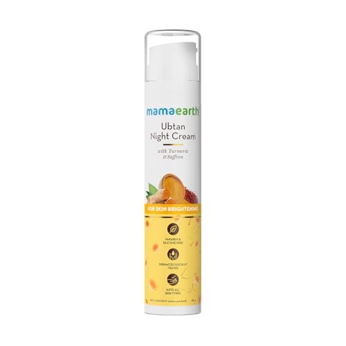 Mamaearth Ubtan Night Cream for glowing skin with Turmeric & Saffron for Skin Brightening – 50 g