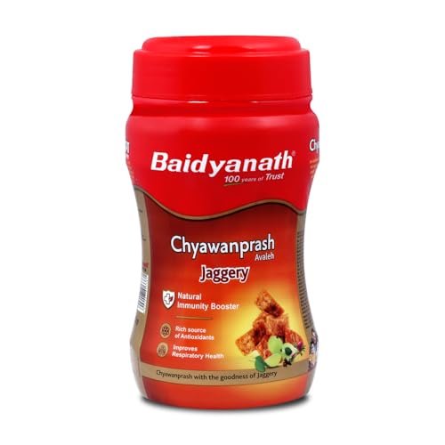 Baidyanath Ayurved Jaggery Chyawanprash 750gm (Pack of 1)- Enriched with Amla and Pure Desi Ghee for All Age Groups