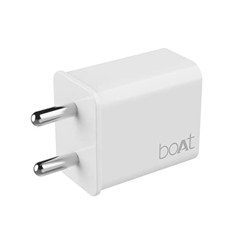 Boat WCD 20W Fast USB Charger, Overheat/Overcharge Protection for iPhone 16/15/14/13/12, Android, TWS etc. White