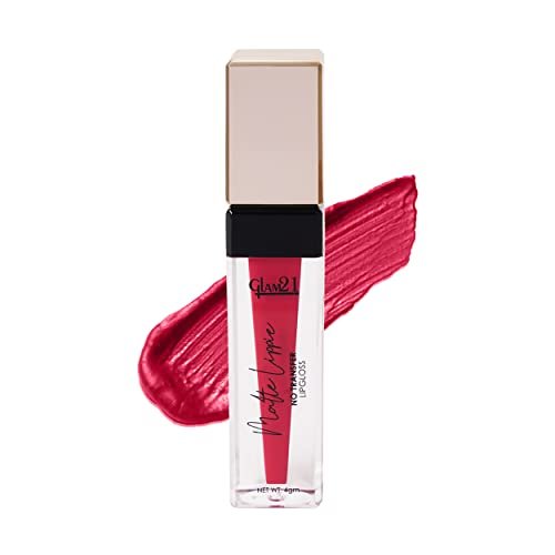 Glam21 Matte Lippie No Transfer Lip Gloss | Lightweight and comfortable| Creamy Matte Formula – 4 gm | Maroon Love-04