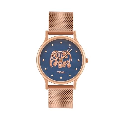 TEAL BY CHUMBAK Round Dial Analog Hand Watch for Women, Gifts for Women/Girls/Ladies, Stylish Fashion Watch for Casual/Work