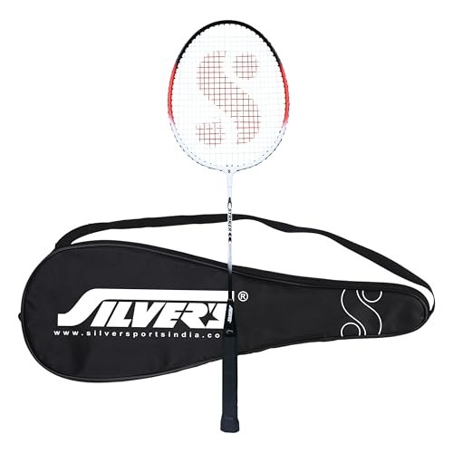 Silver’s Aluminium Stricker Badminton Racket with Full Cover(Red/White)