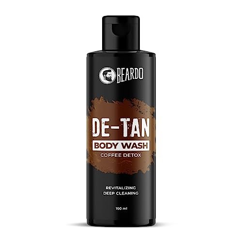 Beardo De-Tan Body Wash for Men, 100ml | Tan Removal and Caffeine Body Wash | Detan With Coffee & Aloe Extracts | For Body & Face | Refreshing Fragrance