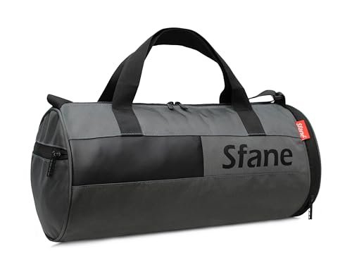 Sfane Polyester Duffle/Shoulder/Gym Bag for Men & Women with Separate Shoe Compartment (Solid Black)