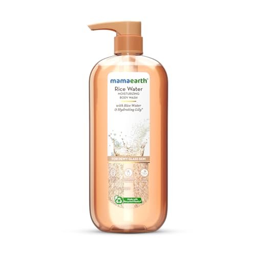 Mamaearth Rice Water Moisturizing Body Wash with Rice Water & Hydrating Lily Scent for Dewy Glass Skin – 500 ml | Intensely Moisturizes | Long Lasting Fragrance | Deeply Cleanses | Gentle | All Skin Types