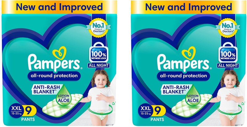 Pampers All round protection Extra Large Size Diapers – XXL(18 Pieces)