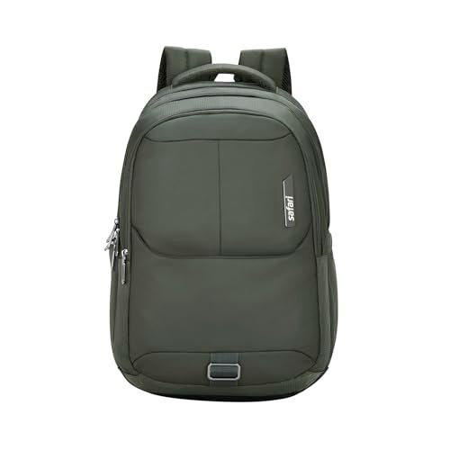 Safari Forge 34L Laptop Backpack, 3 compartments, Raincover, Antitheft pocket, Trolley Sleeve, Organizer, Bottle holder, Front pocket, College bag, school bag, Formal backpack, Color- Olive