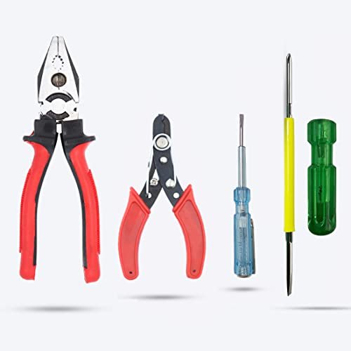 Hillgrove HGCM148M1 8″inch Heavy Duty Grip Combination Pilash Hand Tool Lineman Plier with Wire Cutter, Line Tester and 2in1 Screwdriver