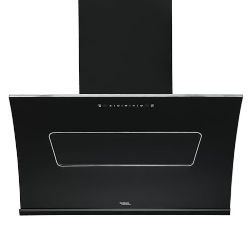 Hindware Smart Appliances | Essence 90 cm Chimney | 1350 CMH | Inclined Glass | Thermal Auto Clean | Filterless | Touch control, Motion sensor | 10 Yrs Warranty on Motor & 2 Yrs on Product (Black)