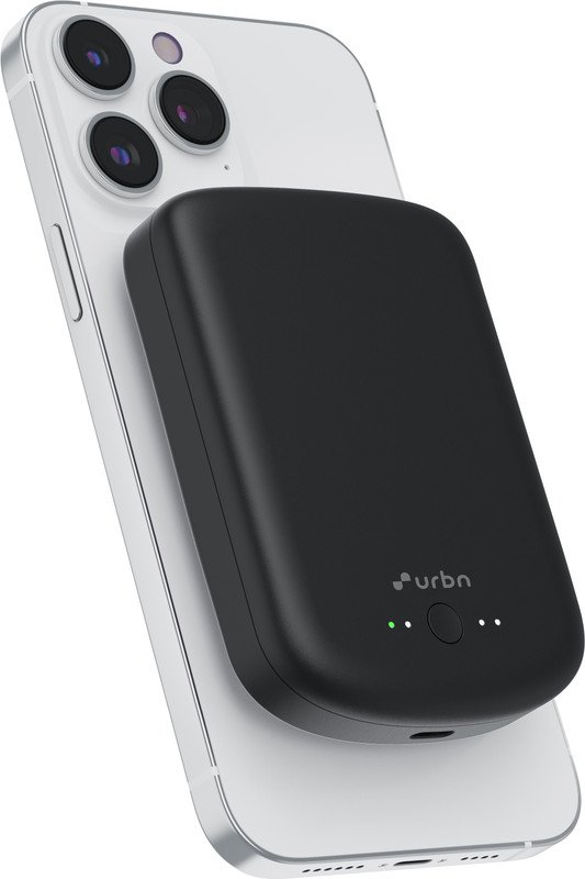 URBN 10000 mAh 15 W Wired & Wireless With MagSafe Pocket Size Power Bank(Black, Lithium Polymer, Fast Charging for Mobile)