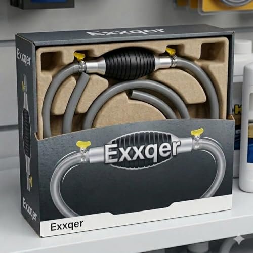 Exxqer Fuel Transfer Pump Kit – High Flow Manual Siphon Oil Remover Pump with 2 Meter Pipe for Petrol, Diesel, Water & Oil, Portable Liquid Transfer Pump for Car, Bike & Fish Tank (MTR 2)