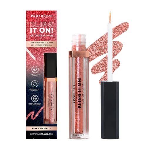 Profusion Cosmetics Bling It On Glitter Eyeliner – Pink Rhodonite (2.3ml)