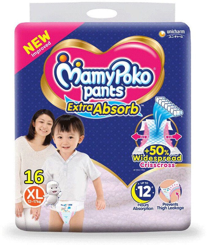 MamyPoko Pants Diaper Extra Large – (16) – XL(16 Pieces)