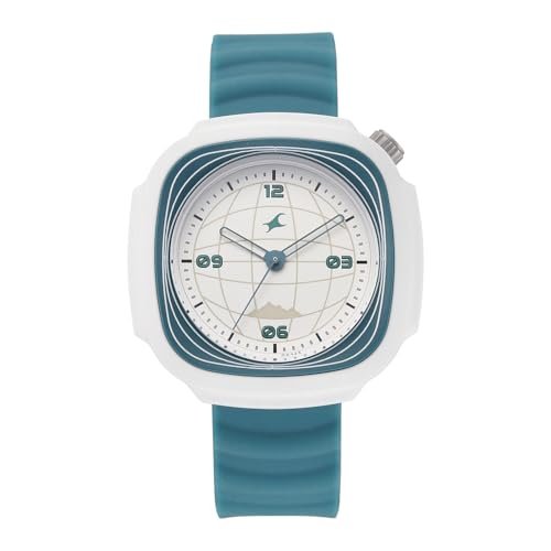 Fastrack-Tees Hype Adventure Quartz Analog White Dial Green Silicon Strap Watch for Men – 38169PP05W