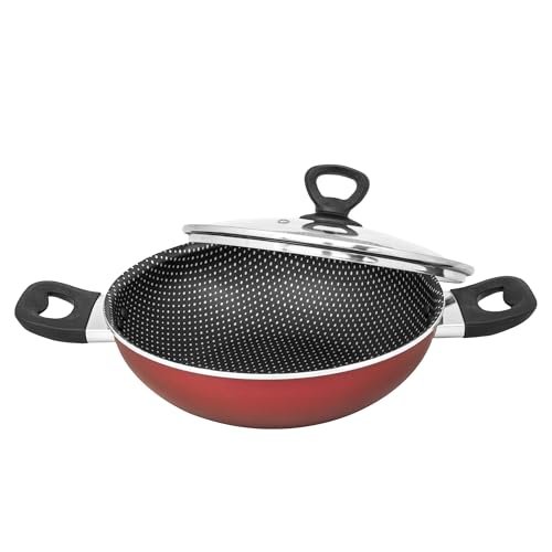 Tefal Simply Chef 24 cm Kadhai with Glass Lid| Resist Plus Non-Stick Coating | Silicon Non-Slip Handle | Easy Cooking & Cleaning | Two Way Coating | 100% Safe Non-Stick Coating (PFOA Safe)