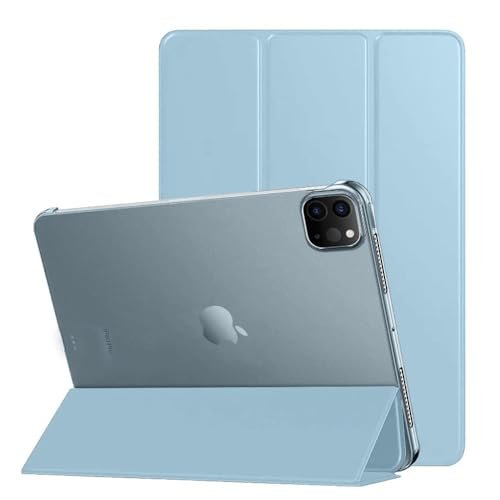 Amazon Basics Smart Trifold Hard Matte Back Flip Stand Case Cover for iPad Pro 4th/3rd/2nd Gen (11 inch) | Support 2nd Gen Apple Pencil Charging (Sky Blue)
