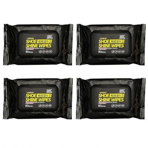 Blixcom Pack of 4 Sneaker Wipes Shoe Instant Cleaner Cleaning for Shoes Quick Remove Dirt Stain Sneakers Kit Cleaner Wipes All Shoes Wet Cleaning kit Quick Clean White