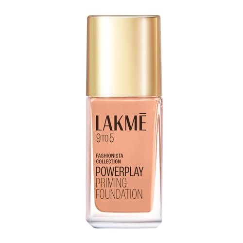 LAKMÉ Powerplay Priming Liquid Foundation, Natural, Flawless Finish, Medium To Full Coverage, Built in Primer, Long Lasting, SPF 20, Cool ivory, 25ml
