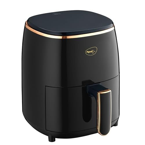 Pigeon Healthifry Digital Air Fryer, 360° High Speed Air Circulation Technology 1200 W with Non-Stick 4.2 L Basket – Black