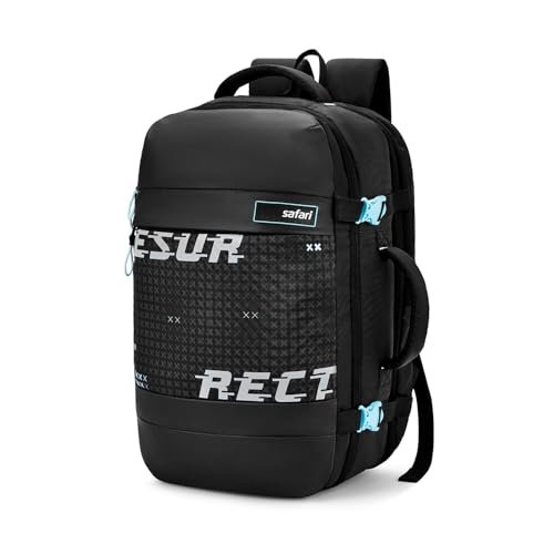 Safari Weekender 45L Large size Travel Laptop Backpack Bag for Man and Women with suitcase compartment, Ideal for Office Use/Work Trips, Large School/College Bags for boys & girls, Color-Black