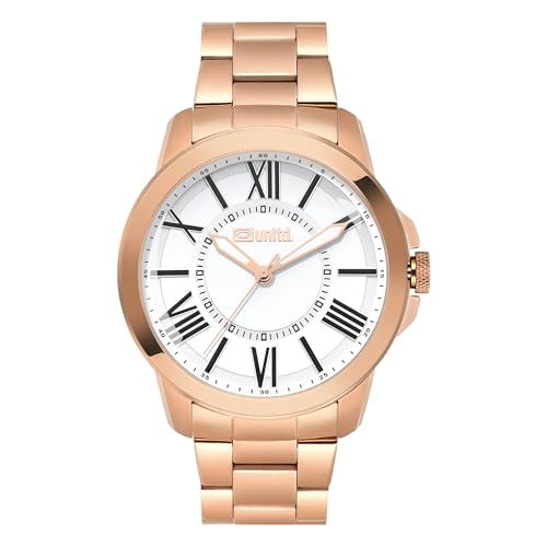 unltd. Stainless Steel Chronograph Watch for Men – Analog Watch for Man with Rose Gold Dial – Gift for Man – Rose Gold – UNG030003