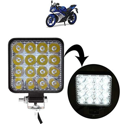 AutoKraftZ Square 16 LED Bike Headlight/Car Headlight/Driving Lamp for Yamaha R15