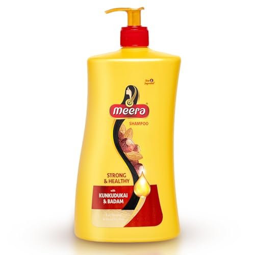 Meera Strong and Healthy Shampoo, With Goodness Of Kunkudukai and Badam, For Men And Women,1L