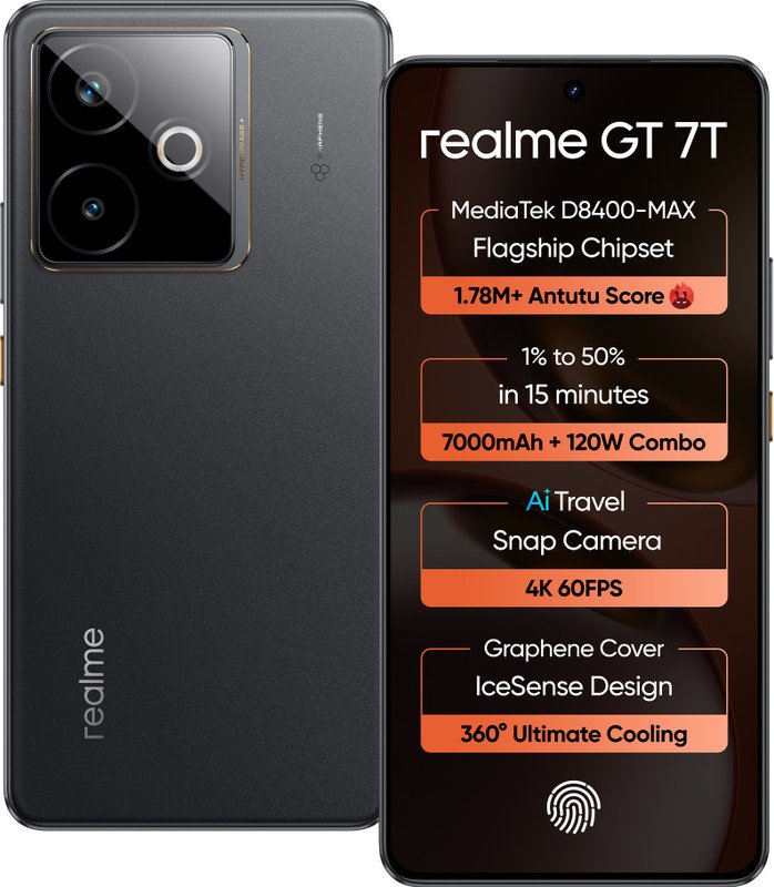 realme GT 7T (IceSense Black, 256 GB)(8 GB RAM)