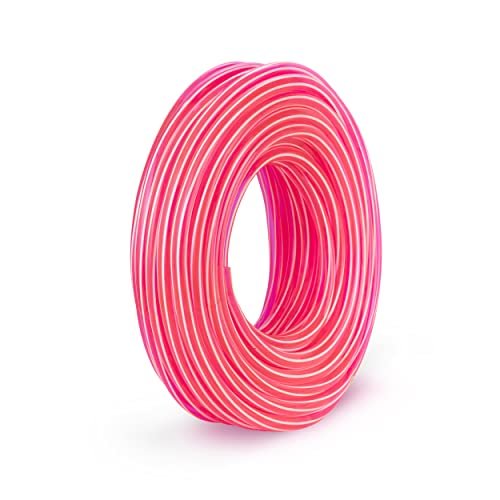 Garbnoire 15 Meter 0.5 Inch PVC Pink Striped Water Pipe| Lightweight, Durable & Flexible| Hose with Accessories Like Hose Connector & Clamps| Watering Garden, Cleaning, Outdoor-Indoor Use (15 Mtr (49.2 Feet))