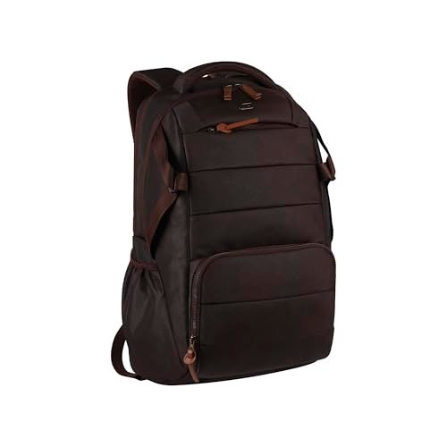 Gear Aspire 3 19″/35L Large Faux Leather Water Resistant Laptop Backpack | Casual Backpack | Daypack | Travel Backpack | College Bag For Men/Women (Brown – Brown)