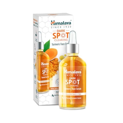 Himalaya Dark Spot Clearing Turmeric Face Serum | Visibly Reduces Dark Spots from Day 7 | with 10% Glycolic Acid, 2% Niacinamide & Cold Pressed Turmeric | Clinically Tested | Non Staining | 30ml