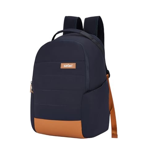 Safari Dormio 24L Laptop Backpack Bag for Men & Women, Casual 2 Compartment School Bag for Boys & Girls, Comes with Smart Trolley Sleeve, Organizer & Bottle Holder, Office Bag, Color Blue
