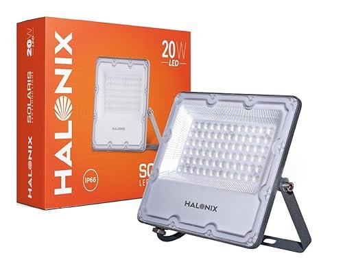 Halonix Aluminium 20W Waterproof Outdoor led Flood Light|Halogen Light, Focus Light for Garage, Parking, Shop -(Cool White)-Pack of 1|Short Circuit & Surge Protection.