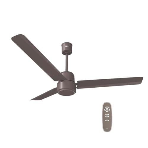REO By Havells UNNOVATE BLDC 1200MM 5 Star Rated Ceiling Fan| Air Flow: 220 CMM| Speed: 350 RPM|Watt: 33W| Reverse Rotation Mode| Timer Setting| 2 Year Door Step Warranty By Manufacturer (Cocoa Brown)