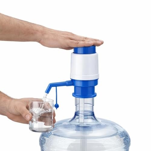 Wezone Manual Drinking Water Pump Dispenser for 20 to 25 Litre Bottles | Hand Press Plastic Water Can Pump for Home Office Camping | Easy Fit Vacuum Action Water Dispenser -Multicolour