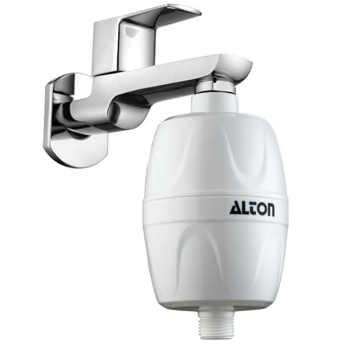 ALTON FLT40100, 15-Stage Shower and Tap Filter for Hard Water | Water Softener for Bathroom | Hard Water Filter | White and Silver