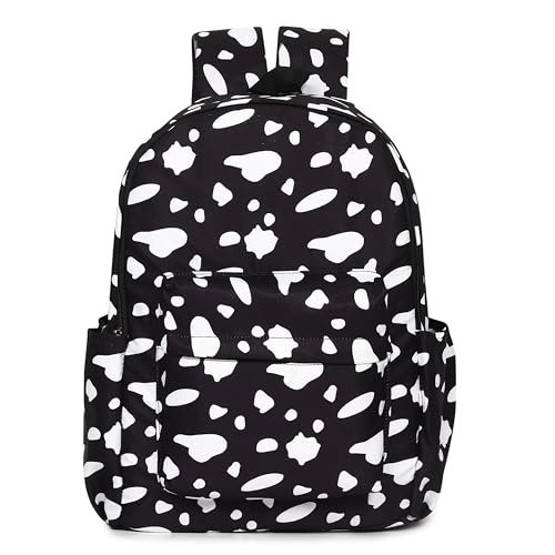 MELVIS 20L Backpack School Bag For Travel With Bottle Compartment | Trendy Water Resistant High Storage Bag For Men & Women | Boys & Girls Laptop Printed Backpack For College Gift (Black-White)