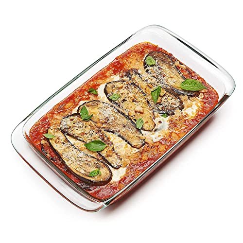 AGARO Elite Borosilicate Glass Baking Tray for Kitchen, 1600 ml, Baking Dish, Serving Bowl, Oven & Microwave, Dishwasher and Freezer Safe, Rectangle, Transparent, Glass Bowl Container