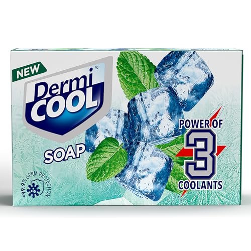 Dermi Cool Soap With The Power Of 3 Coolants – Camphor, Menthol, Thyme Oil | 99.9% Germ Protection | 125 GM Each | Pack of 5