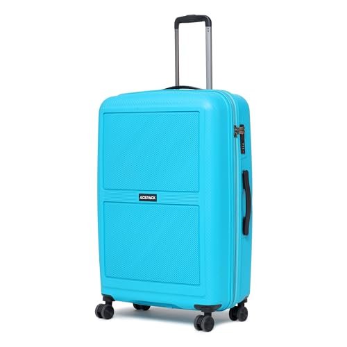 ACEPACK Carbon 78 cm Large Check-in Size Hard-Sided Luggage Trolley Bag – Lightweight & Durable Polypropylene Suitcase with Anti-Theft Zipper & Number Lock for Travel (28) (Teal)