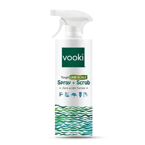 Vooki Ecofriendly Tough Lime Scale Hard Water Stain Remover, Spray and Scrub Cleaner for Bathroom,Taps, Faucet, Basins, Showers & Floor Tiles Cleaner, Home and Commercial Use – 500 ml (Pack of 1)