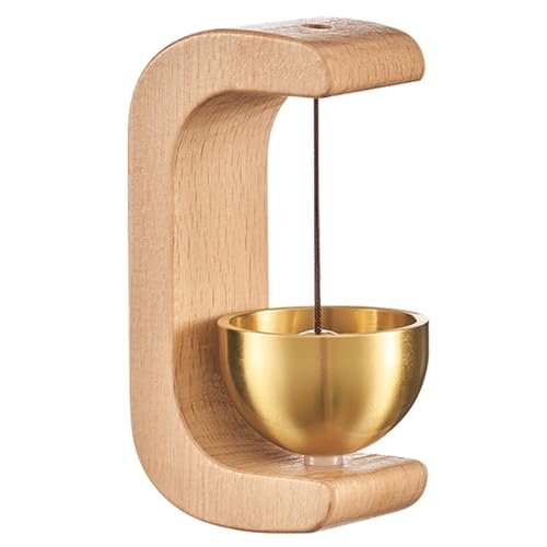 Wooden Magnetic Door Bell Chime – Brass Shopkeeper Entry Alert for Small Doors, Wall Mount Classic Sound Bell, Decorative Vintage Doorbell for Home, Office & Store Use
