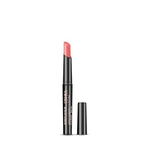 Oshea Colors HD Matte Finish & Highly Pigmented Long Lasting Creamy Lipstick | Lightweight Formula Enriched with Castor Oil, Shea Butter & Jojoba Seed Oil | Free from Paraben – (Peachy Lips 11) 1.2g